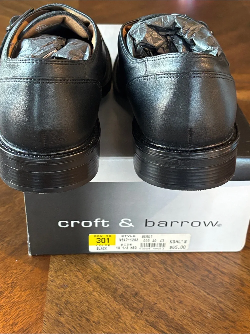 croft & barrow Black Leather Single Monk Strap Oxfords